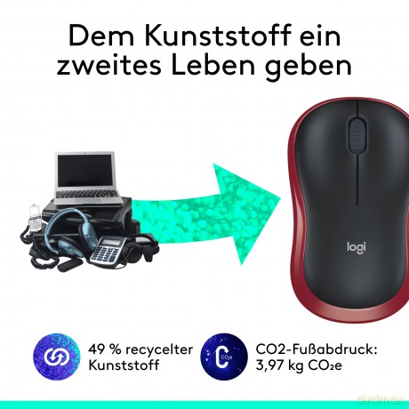 Mysz bezprzewodowa M185 910-002240 Red