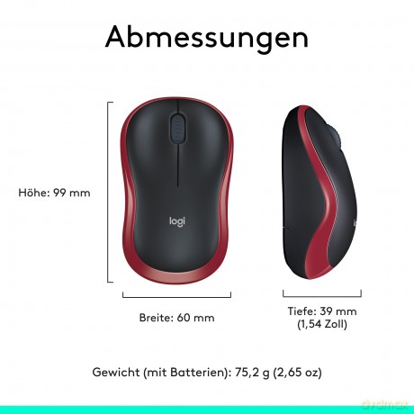 Mysz bezprzewodowa M185 910-002240 Red