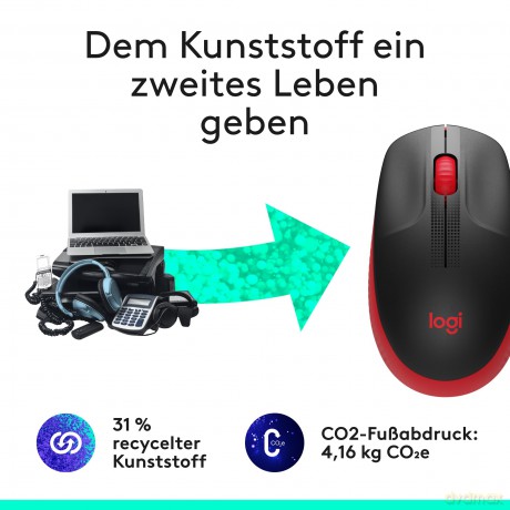 Mysz bezprzewodowa M190 Red 910-005908