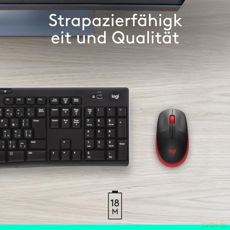 Mysz bezprzewodowa M190 Red 910-005908
