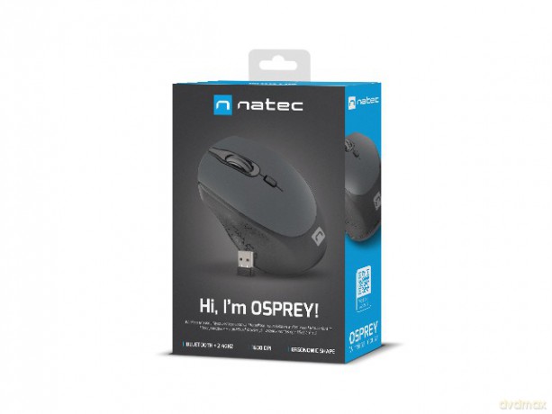 Mysz bezprzewodowa Osprey 1600DPI Bluetooth + 2.4GHz Czarno-szara