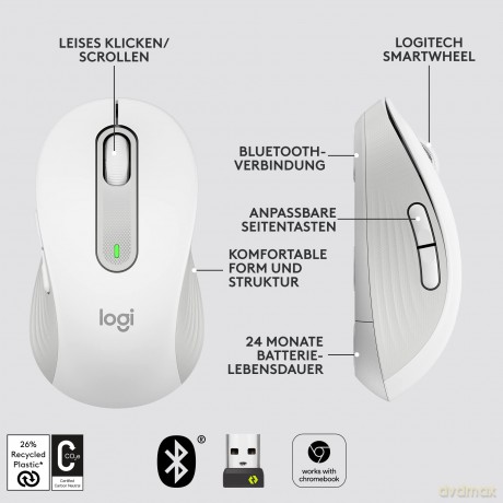 Mysz bezprzewodowa Signature M650 białawy