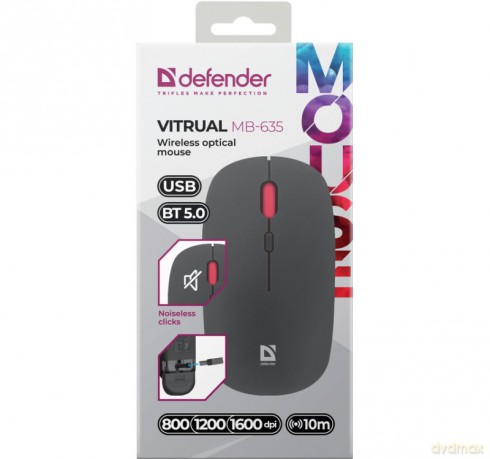 Mysz bezprzewodowa Silent Click Vitrual MB-635 RF+BT 1600DPI 4P