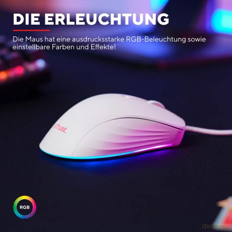 Mysz gamingowa GXT924W YBAR+ Biała