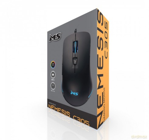 Mysz gamingowa przewodowa Nemesis C305 3200 DPI 6P RGB LED czarna