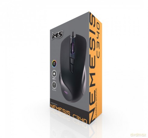 Mysz gamingowa przewodowa Nemesis C340 4000 DPI RGB LED programowalne przyciski czarna