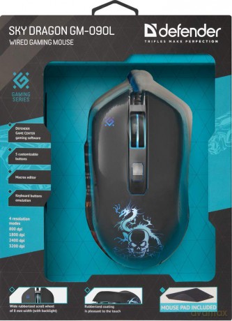 Mysz GM-090L Sky Dragon Optic 3200dpi 6P
