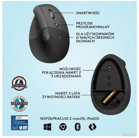 Mysz Lift Grafit dla praworęcznych 910-006473 PODKŁADKA POD MYSZ ŻELOWA EA137K CZARNA / wymiary 230x190mm / grubo?ć 20mmPodkładka pod mysz i nadgarstek żel CRYSTAL, czarnaPodkładka ergonomiczna pod mysz CHIPMUNK Podkładka pod myszkę 105 Saniti