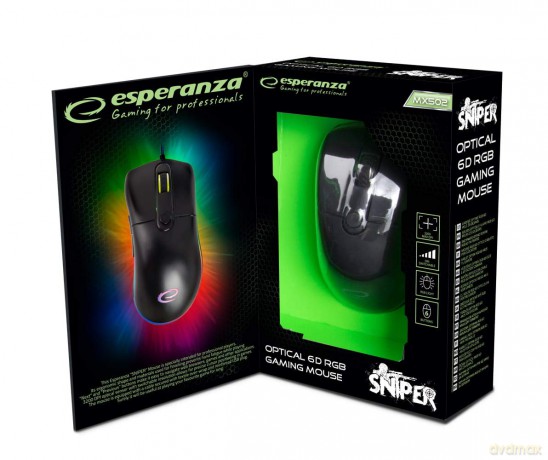 Mysz przewodowa dla graczy 6d opt. usb mx502 spiner