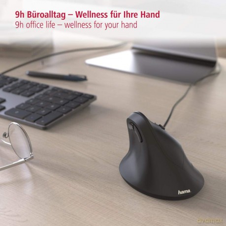 Mysz przewodowa EMC-500 ergonomiczna Czarna
