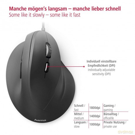 Mysz przewodowa EMC-500 ergonomiczna Czarna