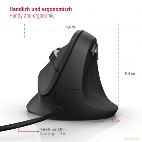 Mysz przewodowa EMC-500 ergonomiczna Czarna