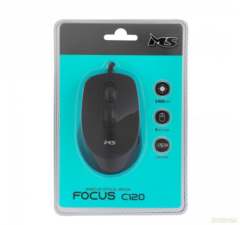 Mysz przewodowa Focus C120 2400 DPI czarna