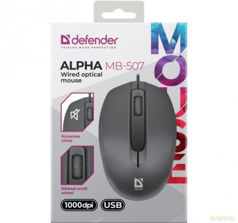 Mysz przewodowa optyczna Alpha MB-507 1000DPI 3P czarna