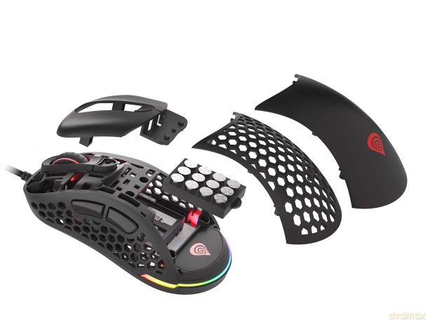 Mysz Xenon 800 lekka 16000 DPI podświetlenie RGB dla graczy lekka Czarna