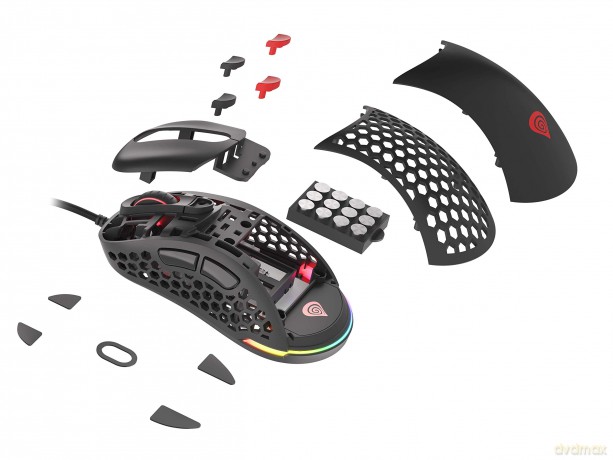Mysz Xenon 800 lekka 16000 DPI podświetlenie RGB dla graczy lekka Czarna