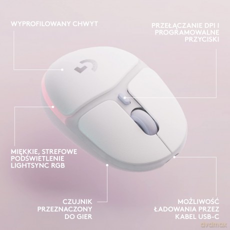 Myszka bezprzewodowa gamingowa G705 Off-White
