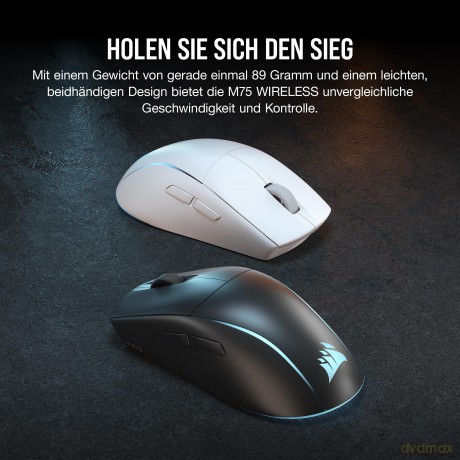 Myszka bezprzewodowa M75 biała RGB