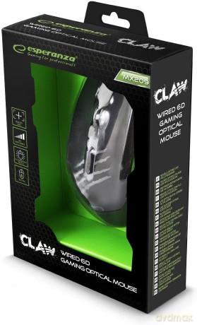MYSZKA PRZEWODOWA DLA GRACZY 6D OPTYCZNA USB MX209 CLAW ZIELONA