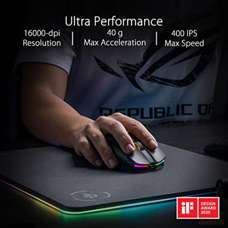 Myszka ROG Chakram RGB, 2.4GHz, BT, Qi, 16 000 dpi