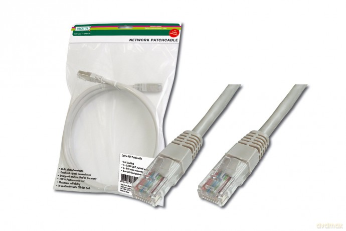 Patch cord kat.5e UTP CU AWG 26/7 0,25m Szary