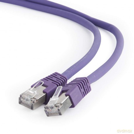 Patch cord Kat.6A S/FTP LSZH 1m fioletowy