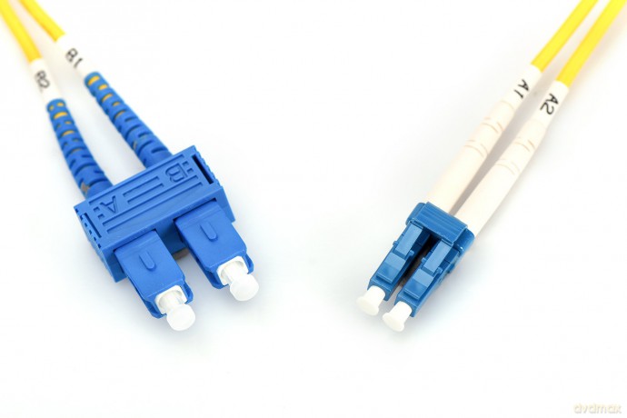 Patch cord światłowodowy FO LC/SC, duplex, SM 9/125, OS2, LSOH, 2m Żółty