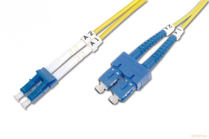 Patch cord światłowodowy FO LC/SC, duplex, SM 9/125, OS2, LSOH, 5m, żółty