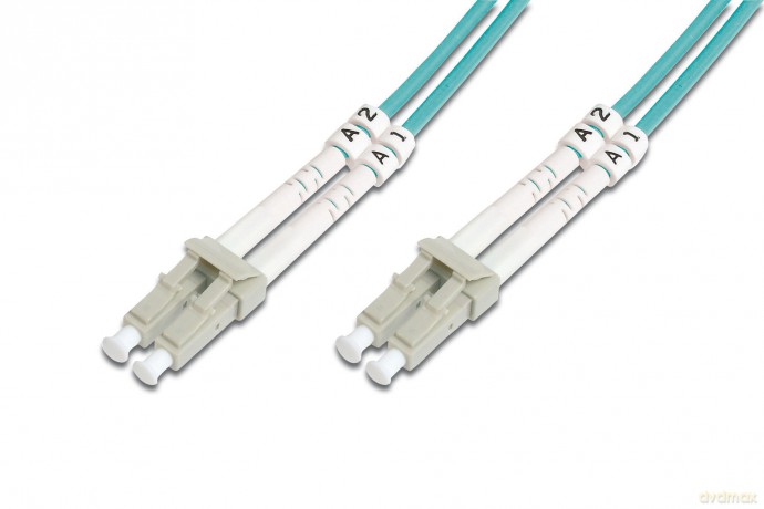 Patch cord światłowodowy FO LC-LC MM 50/125 OM3 duplex LSOH 15m Turkusowy