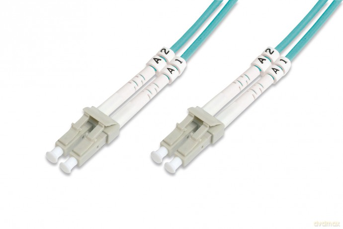 Patch cord światłowodowy FO LC-LC MM 50/125 OM3 duplex LSOH 20m Turkusowy