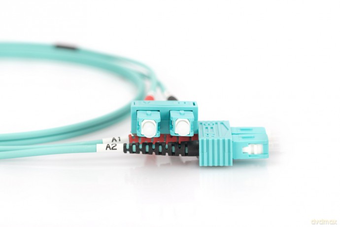 Patch cord światłowodowy FO SC-SC MM 50/125 OM3 duplex LSOH 2m Turkusowy