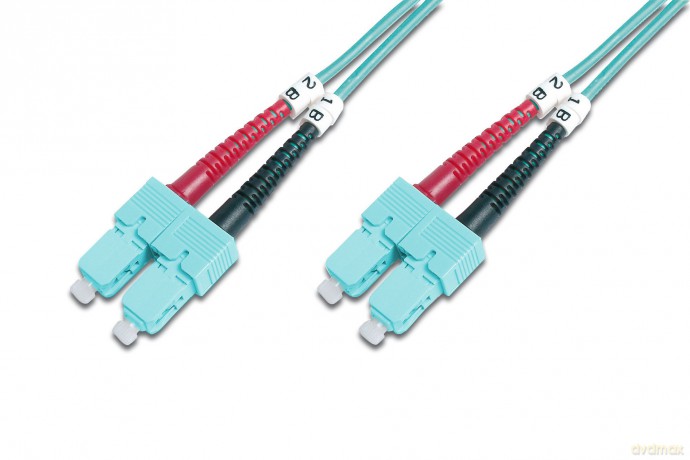 Patch cord światłowodowy FO SC-SC MM 50/125 OM3 duplex LSOH 5m Turkusowy