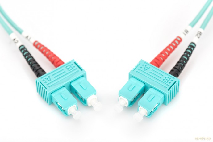 Patch cord światłowodowy FO SC-SC MM 50/125 OM3 duplex LSOH 5m Turkusowy