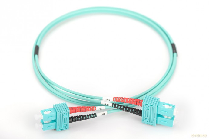Patch cord światłowodowy FO SC-SC MM 50/125 OM3 duplex LSOH 5m Turkusowy