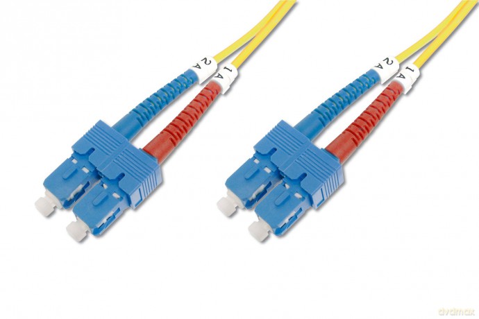 Patch cord światłowodowy FO SC-SC SM 9/125 OS2 duplex LSOH 3m, Żółty