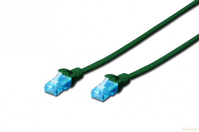 Patch cord U/UTP kat.5e PVC 2m zielony