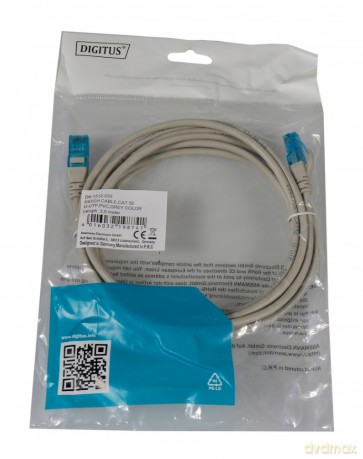 Patch cord U/UTP kat.5e PVC 3,0m szary