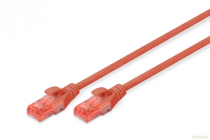 Patch cord U/UTP kat.6 PVC 0,5m Czerwony