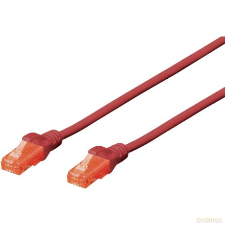 Patch cord U/UTP kat.6 PVC 0,5m Czerwony