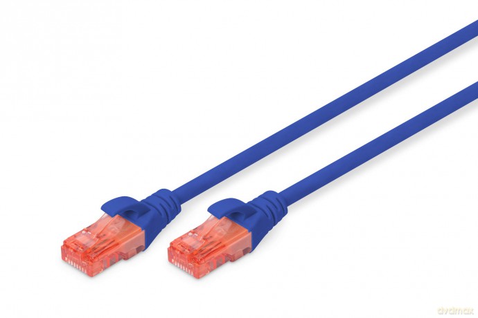 Patch cord U/UTP kat.6 PVC 1m Niebieski