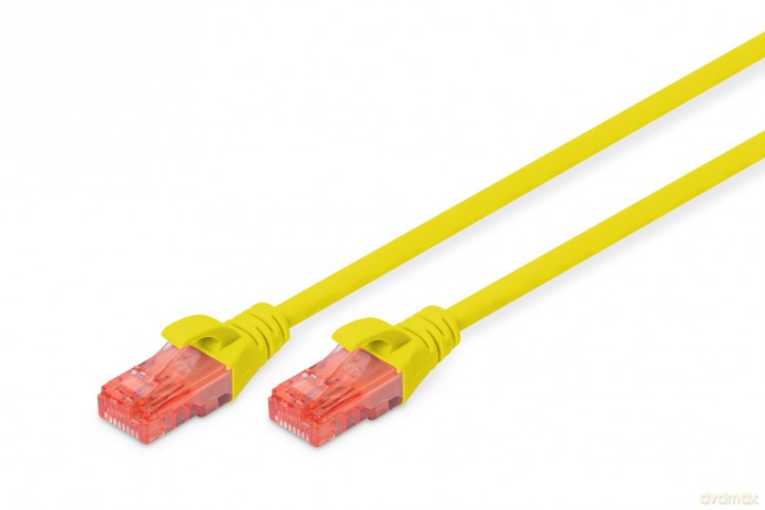 Patch cord U/UTP kat.6 PVC 3m Żółty