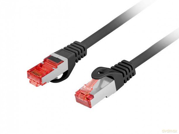 Patchcord kat.6 FTP LSZH CU 0.25m fluke passed czarny