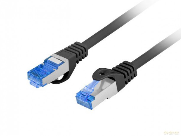 Patchcord kat.6a S/FTP LSZH CCA 0.25m czarny fluke