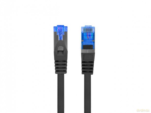 Patchcord kat.6a S/FTP LSZH CCA 0.25m czarny fluke