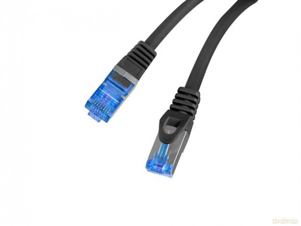 Patchcord kat.6a S/FTP LSZH CCA 0.25m czarny fluke