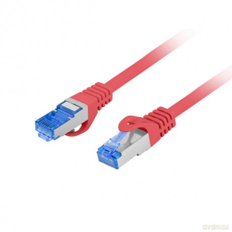 Patchcord kat.6a S/FTP LSZH CCA 0.25m czerwony fluke
