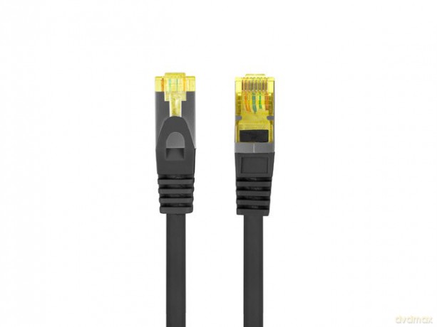 Patchcord kat.6a S/FTP LSZH CU 0.25m fluke passed czarny
