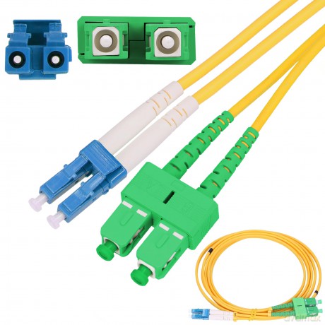 Patchcord SC/APC-LC/UPC SM G.652D DUPLEX 3.0mm 20m