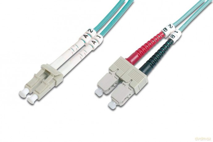 Patchcord światłowodowy FO LC-SC MM 50/125 OM3 duplex LSOH 1m