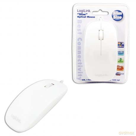 Plaska mysz optyczna USB, biala